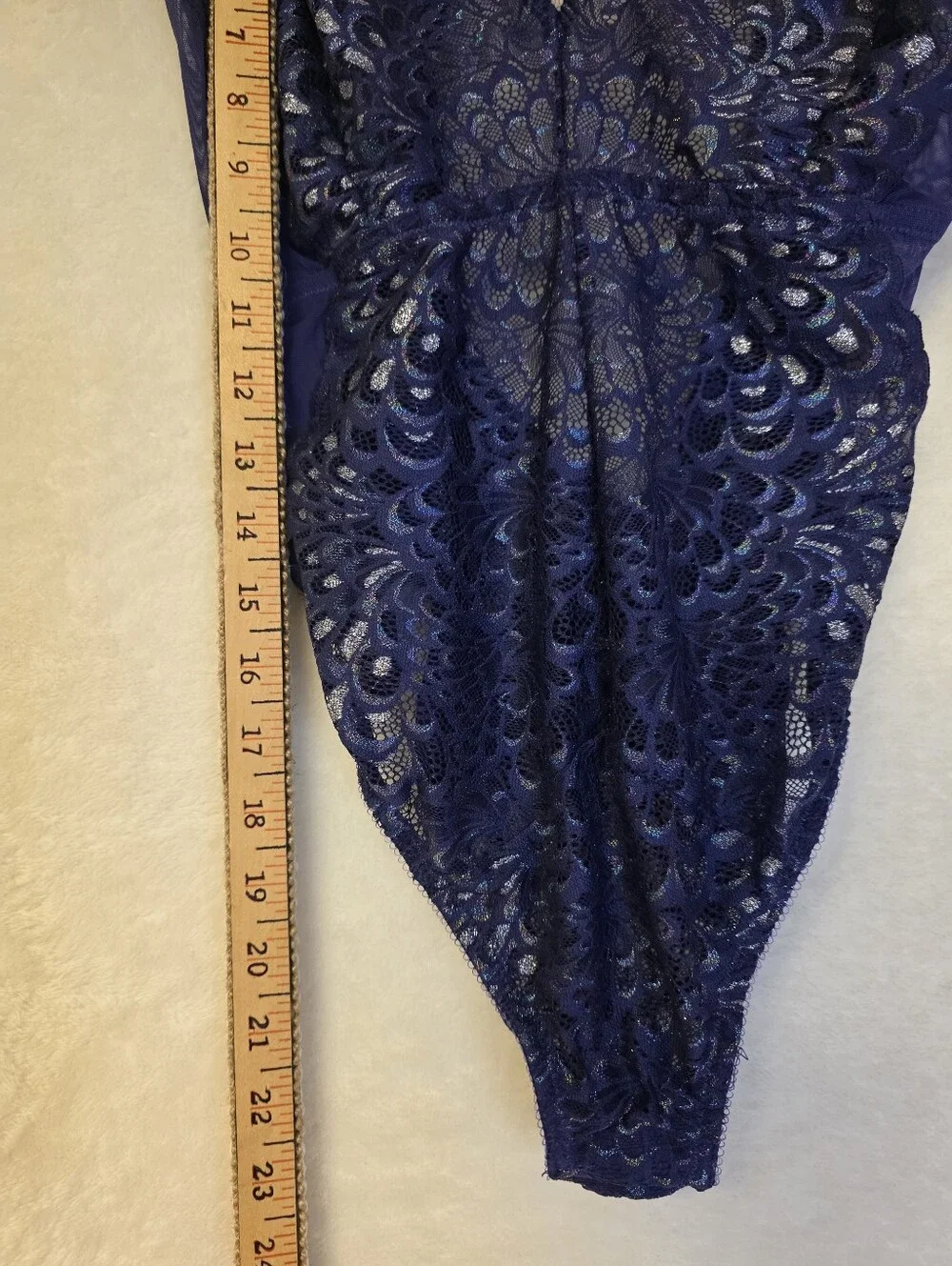 NWOT Savage X Fenty Metallic Lace Teddy Neon Butterfly Shade Grape Size 2X.